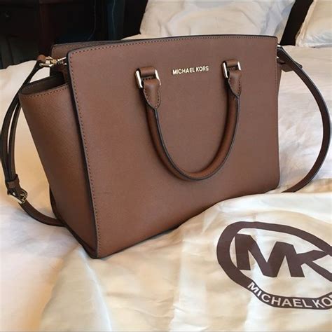 camel colored michael kors selena bag